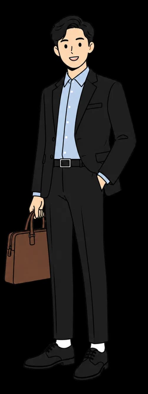 スーツ姿のビジネスマンのイラスト